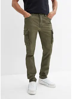 Pantaloni cargo elasticizzati effetto lavato, straight, bonprix