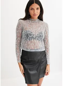 Maglia a maniche lunghe con fantasia glitterata, bonprix