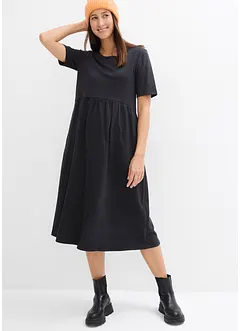 Abito di jersey svasato in cotone pesante, bonprix
