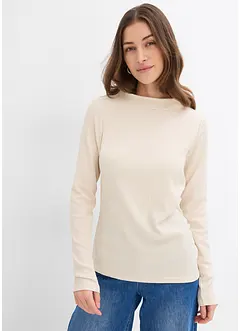 Maglia a maniche lunghe in crêpe strutturato, bonprix
