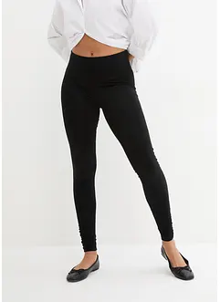Leggings in cotone con cinta larga e arricciature, bonprix