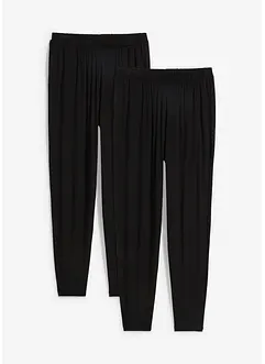 Pantaloni leggeri con cinta comoda a vita alta (pacco da 2), bonprix
