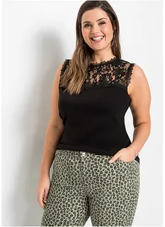 Top con pizzo in misto viscosa, bonprix