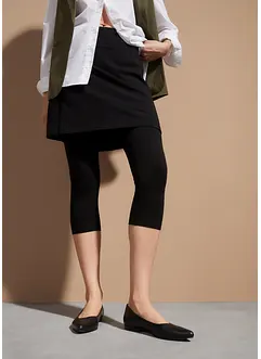 Leggings capri con gonna in misto cotone elasticizzato, bonprix