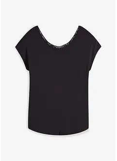Maglia con inserto effetto uncinetto, bonprix