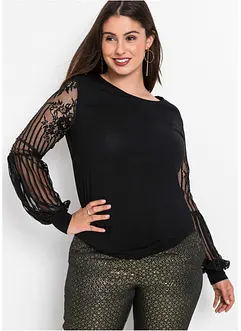 Maglia con maniche lunghe in misto viscosa, bonprix