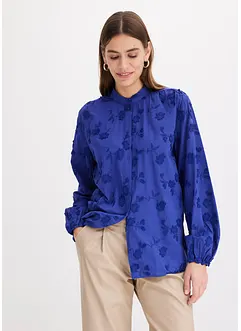 Blusa leggermente trasparente con applicazione floreale, bonprix
