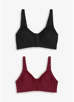 Reggiseno con chiusura sul davanti senza ferretto, con cotone (pacco da 2), bonprix