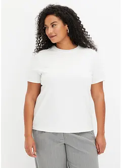 T-shirt con bordo in maglia e filato glitterato, bonprix