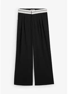 Pantaloni con pinces e fascia a contrasto in vita, bonprix
