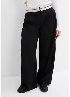 Pantaloni con pinces e fascia a contrasto in vita, bonprix
