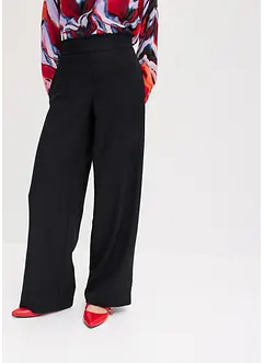 Pantaloni a palazzo effetto lino con elastico in vita, bonprix