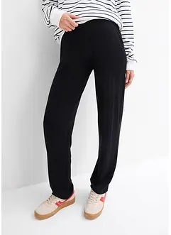 Pantaloni prémaman in jersey con vita alta a punto smock e gamba dritta, bonprix