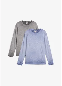 Maglia a maniche lunghe in cotone biologico (pacco da 2), bonprix