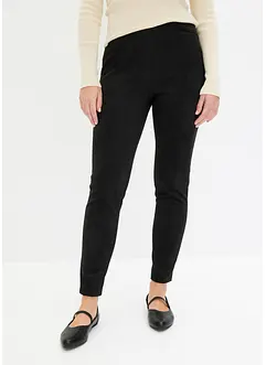 Pantaloni in similpelle scamosciata con cinta comoda, bonprix