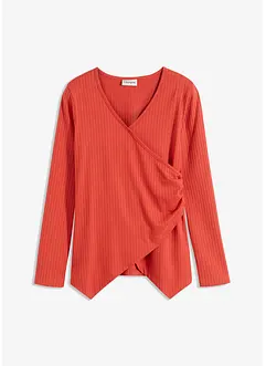 Maglia a costine effetto incrociato, bonprix
