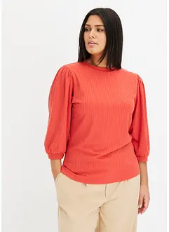 Maglia a costine con maniche a palloncino, bonprix