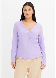 Maglia a costine con scollo a V, bonprix