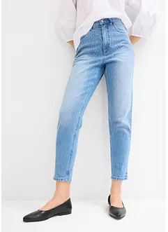 Mom jeans cropped, vita alta, bonprix