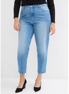 Mom jeans cropped, vita alta, bonprix