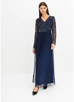 Abito lungo con ricami con paillettes, bonprix