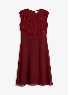 Abito in chiffon con pizzo e paillettes ricamate, bonprix