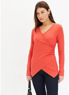 Maglia a costine effetto incrociato, bonprix