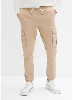 Pantaloni cargo elasticizzati con elastico in vita slim fit, straight, bonprix