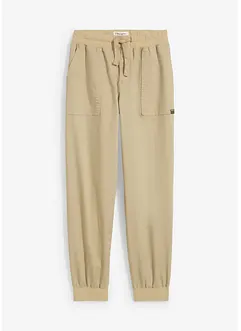 Pantaloni in twill con cinta comoda, bonprix
