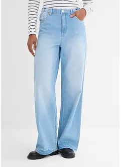 Jeans wide leg con cinta comoda, vita media, bonprix