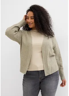 Cardigan con bordi a coste, bonprix