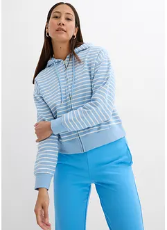 Felpa con zip e cappuccio in cotone pesante, bonprix