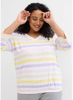Maglia in cotone fiammato bio con maniche a 3/4, bonprix