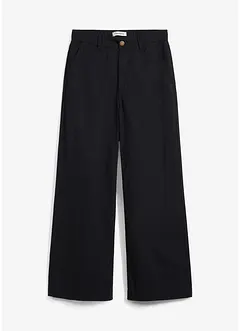 Pantaloni larghi in puro cotone, vita alta, bonprix