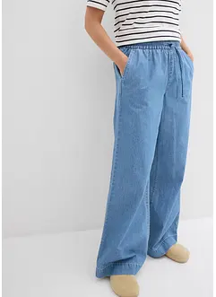 Jeans wide leg con cinta comoda, vita media, bonprix