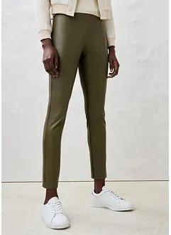 Leggings in nappa di agnello con inserto elasticizzato, bonprix