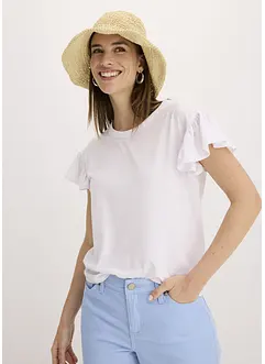 Maglia con maniche a volant, bonprix