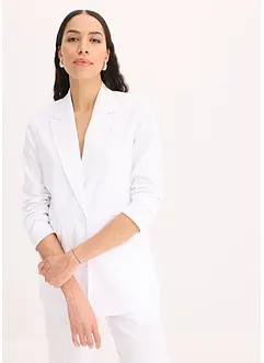Blazer casual in misto lino con collo ampio a revers, bonprix