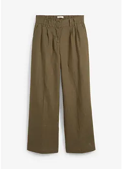 Pantaloni con pinces in puro lino, bonprix