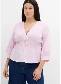 Blusa arricciata con cuciture elasticizzate, bonprix