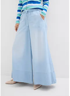 Jeans wide leg con cinta comoda, vita media, bonprix