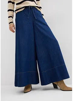 Jeans wide leg con cinta comoda, vita media, bonprix