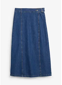 Gonna effetto portafoglio in denim morbidissimo, bonprix