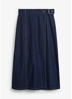 Gonna effetto portafoglio in denim morbidissimo, bonprix
