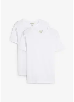 T-shirt in puro cotone biologico, slim fit (pacco da 2), bonprix