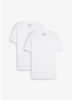 T-shirt in puro cotone biologico (pacco da 2), slim fit, bonprix