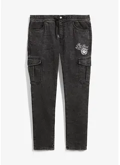 Jeans cargo elasticizzati regular fit con elastico in vita, tapered, bonprix