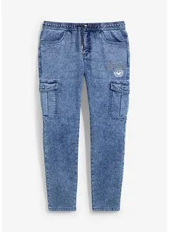 Jeans cargo elasticizzati regular fit con elastico in vita, tapered, bonprix
