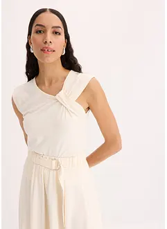 Maglia con dettaglio attorcigliato in misto cotone elasticizzato, bonprix
