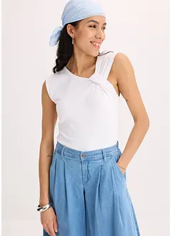 Maglia con dettaglio attorcigliato in misto cotone elasticizzato, bonprix